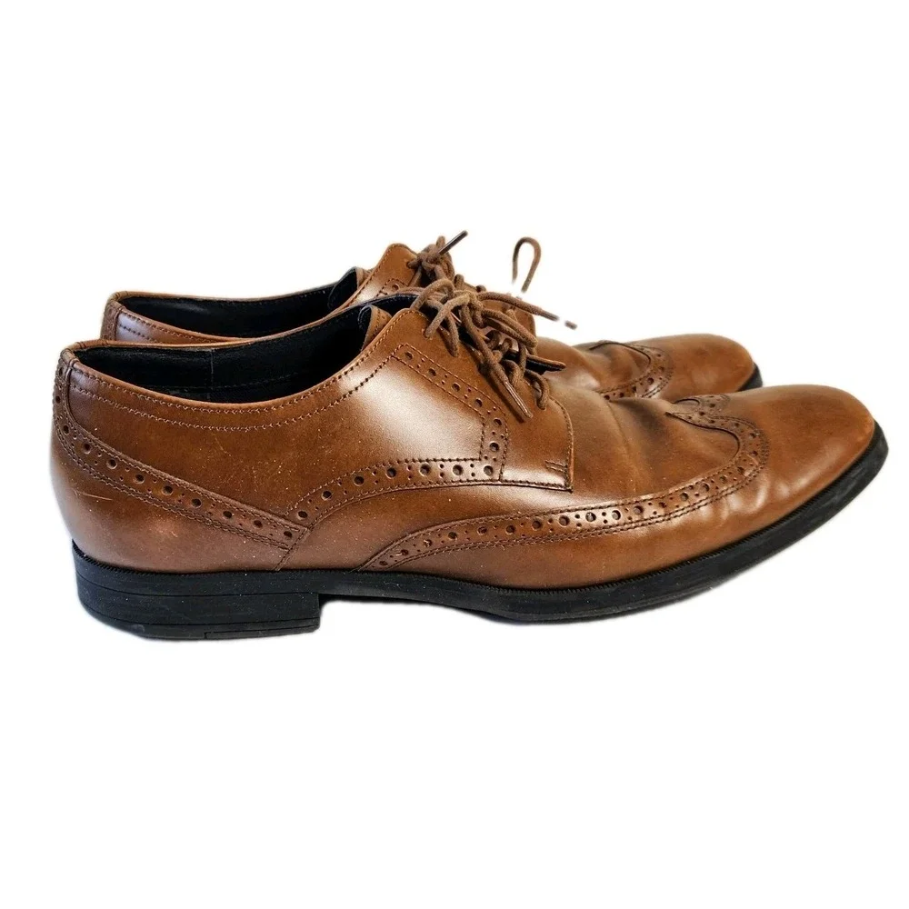 Cole Haan Grand OS Dress Shoes  10.5 Tan Montgomery Wing Oxford Lace Up C20237